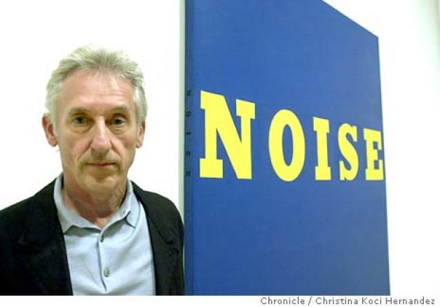 Ed Ruscha in front of Noise, 1966. Photo: CHRISTINA KOCI HERNANDEZ for San Francisco Chronicle