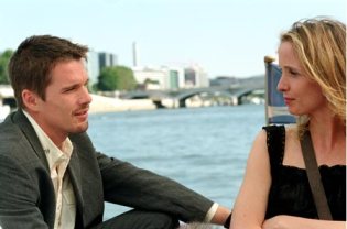 Jesse and Celine (Ethan Hawke and Julie Delpy) in  Before Sunset2004