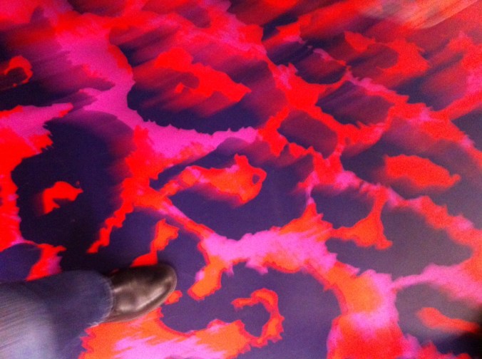 The floor of the von Furstenberg exhibit..and my boot.