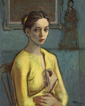 Cynthia  A portrait by Moses Soyer (1954)